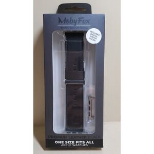 MobyFox Leather Apple Watch Band Black (1 Size Fits All Apple Watches) BRAND NEW